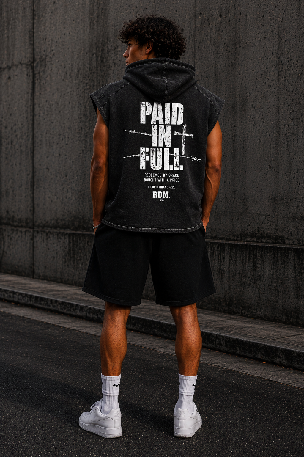 Paid In Full Snow Washed Sleeveless Hoodie