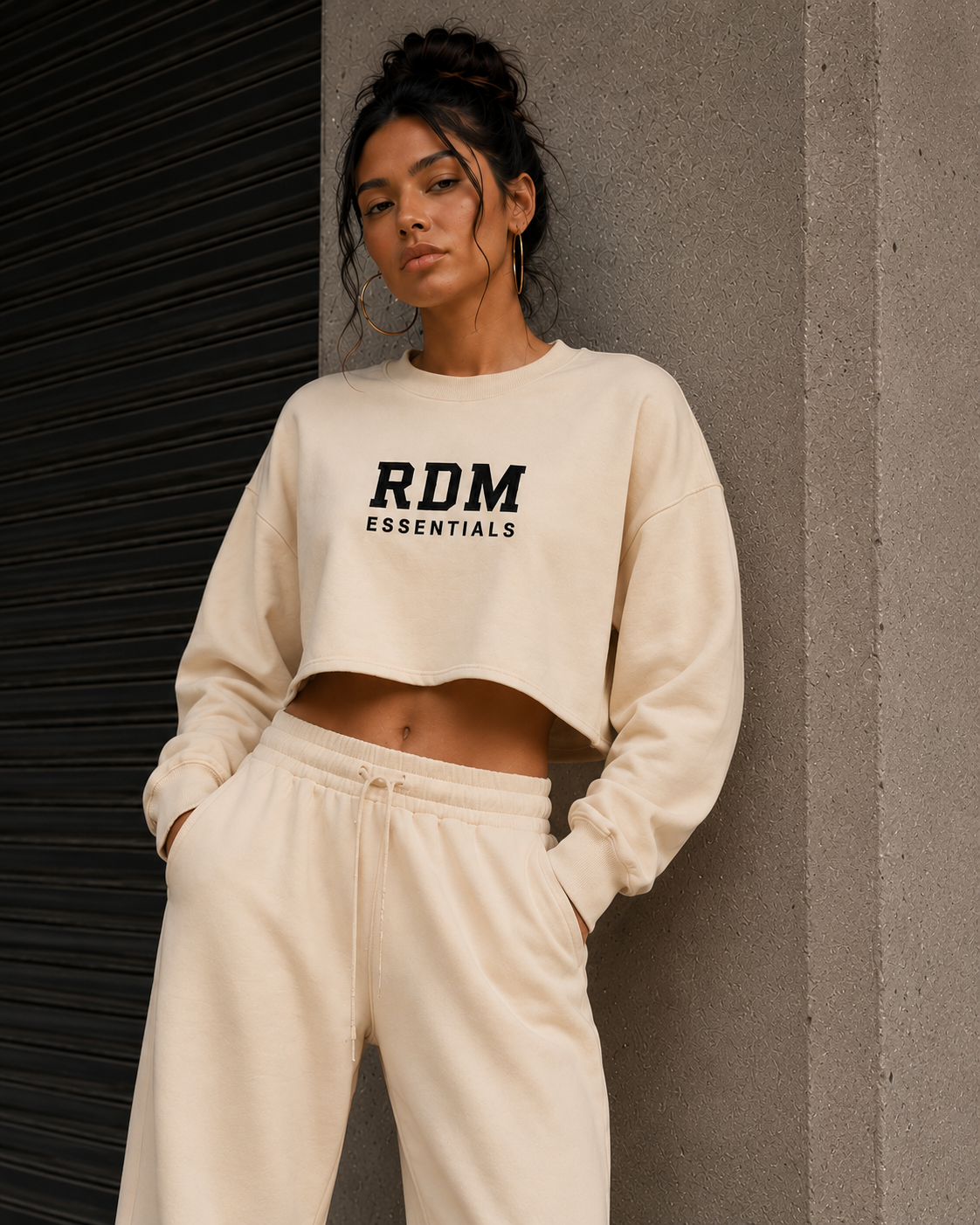 RDM Essentials Vintage Washed Crop Top Sweatshirt