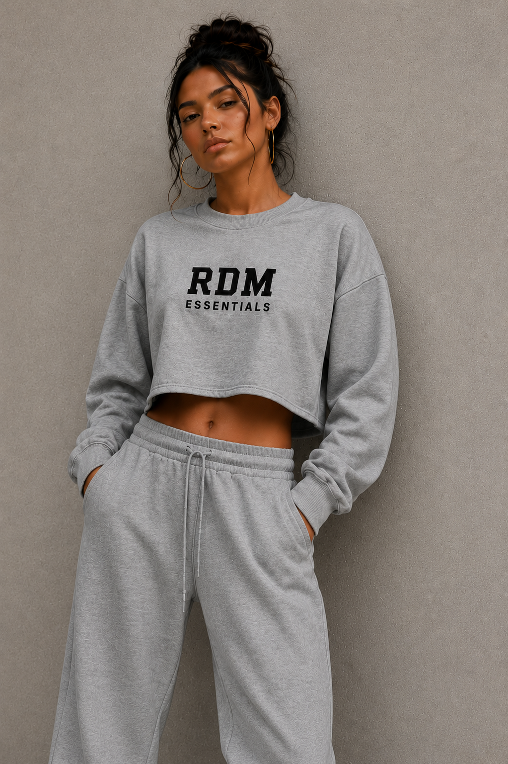 RDM Essentials Vintage Washed Crop Top Sweatshirt