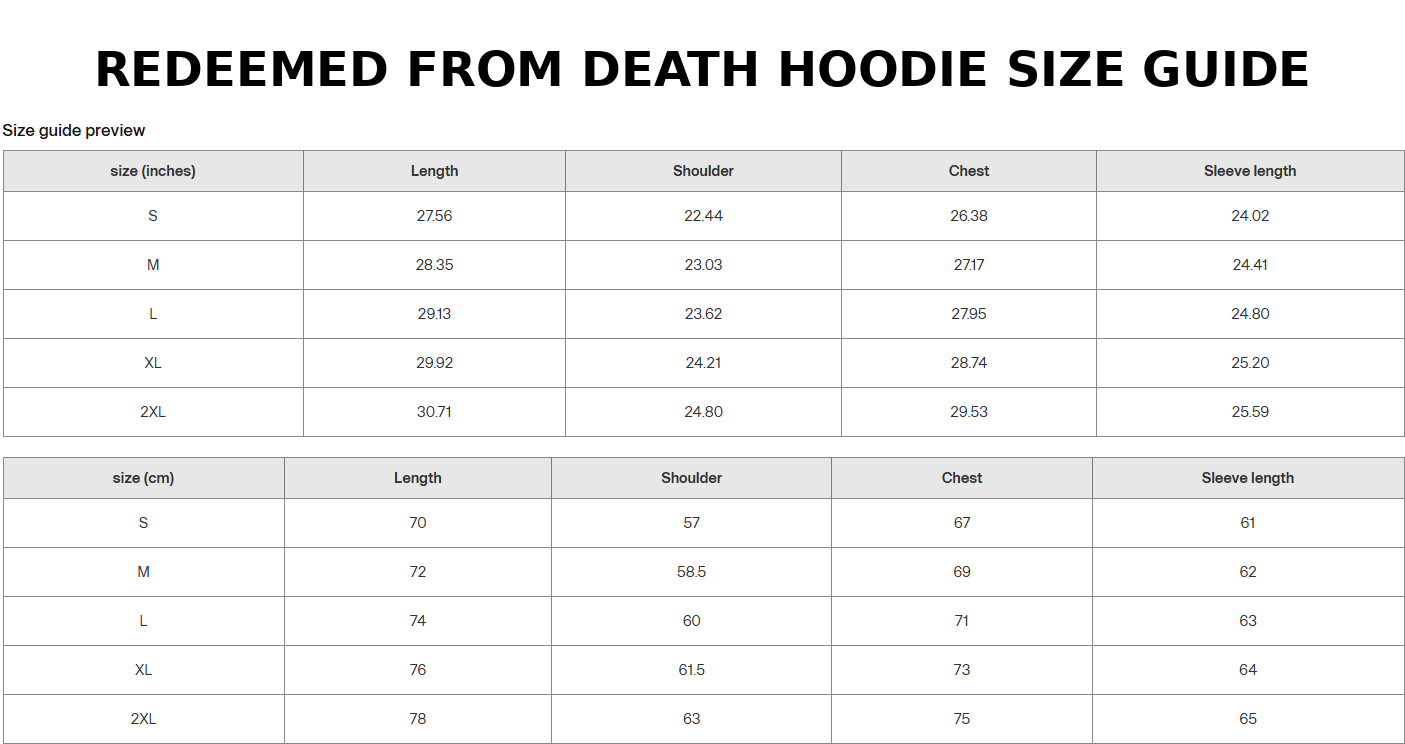 REDEEMED FROM DEATH HOODIE